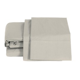 100% Cotton Percale Pillowcases King Size, Silver, 2 Pillowcases, Crisp and Strong Bed Linen