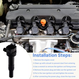 Kywvibc UF651 Ignition Coil, Double Iridium Spark Plug Compatible with 2011-2019 Kia Soul Forte Elantra 27300-2E000 &18846-11070 Set of 4