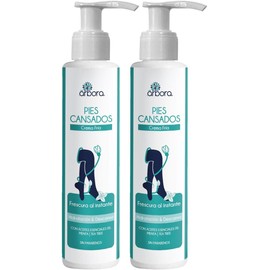 Árbora 2 Pack Crema Fría e Hidratante ALIVIO PARA PIES Y PIERNAS CANSADAS Con MENTOL, aceites esenciales de MENTA y TEA TREE Sensación de FRESCURA INMEDIATA HIDRATACIÓN Y DESCANSO 120ml