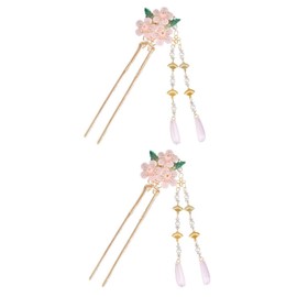 LALAFINA 2pcs Hairpin Hair Sticks Hair Chopsticks for Women Wedding Hair Clip Japanese Hair Accessories Hair Wax Stick for Wigs Wedding Hair Accessories Long Tassels Alloy Miss Costume
