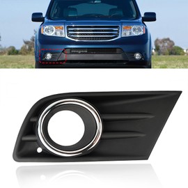 Aoocar Fog Light Cover with Chrome Bezel, for Honda Pilot 2012/2013/2014/2015 Pair Fog Lamp Cover Trim, Replace# 71102-SZA-A50 (Right Passenger Side)
