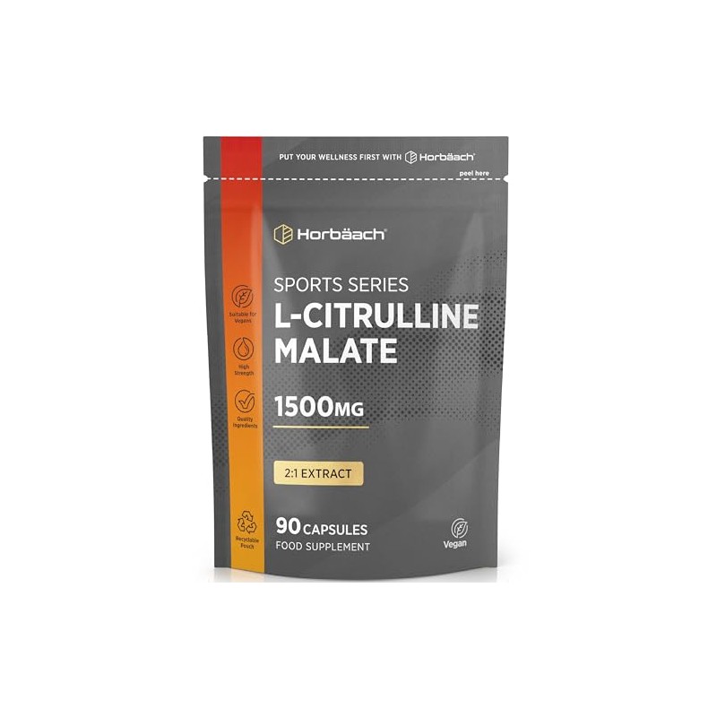 L Citrulline Malate Capsules | High Strength 1500mg Supplement for