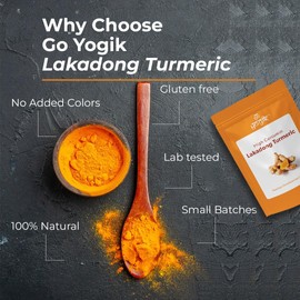 Go-Yogik Lakadong Turmeric Powder-5.3oz, High Curcumin -Lab Tested | Superfood | Traditionally grown, Direct from India.