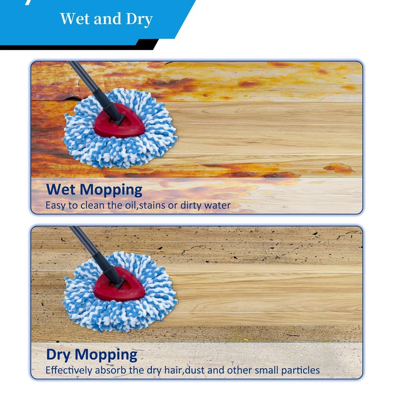 3 Pack Mop Replacement Heads+1PCS Triangle Base Compatible with Vileda