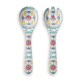 Tarhong PTSSFSSRMW Rio Medallion, Server Spoon & Fork, 12.6 inches (32 cm), Serving Serving, Break-Resistant, Plastic, Dishwasher Safe, Stylish, Cute, Lightweight, Cafe, Outdoor, Camping