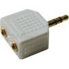 rhinocables Headphone Jack Splitter WHITE 3.5mm Jack Plug to 2x
