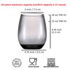 KX-WARE Unbreakable 18-ounce Acrylic Stemless Wine Glasses All Purpose Plastic