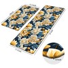 Blue Yellow Kitchen Mats for Floor 2 Piece, Spring Floral