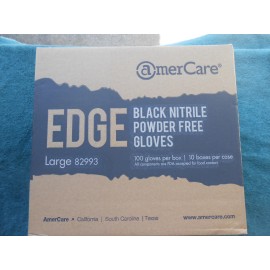 AmerCare Black Nitrile Powder Free Gloves