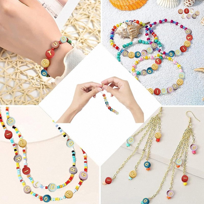 Waldspring Pack of 1000 A-Z Beads for Threading, 7 mm