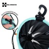 Small Combination Nylon Drawstring Bag with Carabiner, Mint Green (Aqua