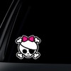 World Design Skull with Pink Bow Car Decal/Sticker