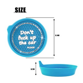 Zpana 4PCS Bling Car Cup Holder Coaster, Anti-Slip Silicone Vehicle Insert Mat with Crystal Rhinestone, 2.75 Inch Diamond Auto Drink Cup Coasters Accessories, Universal Fit (Light Blue)