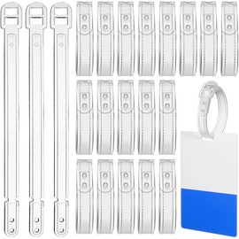 100 Correas Para Etiquetas De Equipaje De Plástico Transparente Bucles Para Tarjetas De Identificación Y Etiquetas De Nombre Accesorios De Viaje Para Maletas Bolsas Y Mochilas