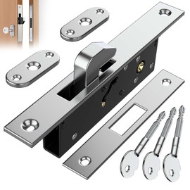 Mdkave Storefront Door Lock with Keys - Hidden Mortise Locks,Commerical Invisible Deadbolt for Doors 7/8" to 2-3/8" Thick(Sliding Door Lock,1 Pack)