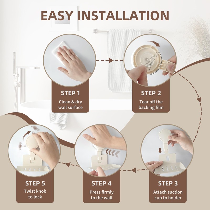 Aenfaiy Suction Cup Soap Dish for Shower (1 Pack) -