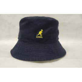 Kangol Washed Cotton Bucket Sun Hat Navy Blue British Medium K4224HT  New  1F4