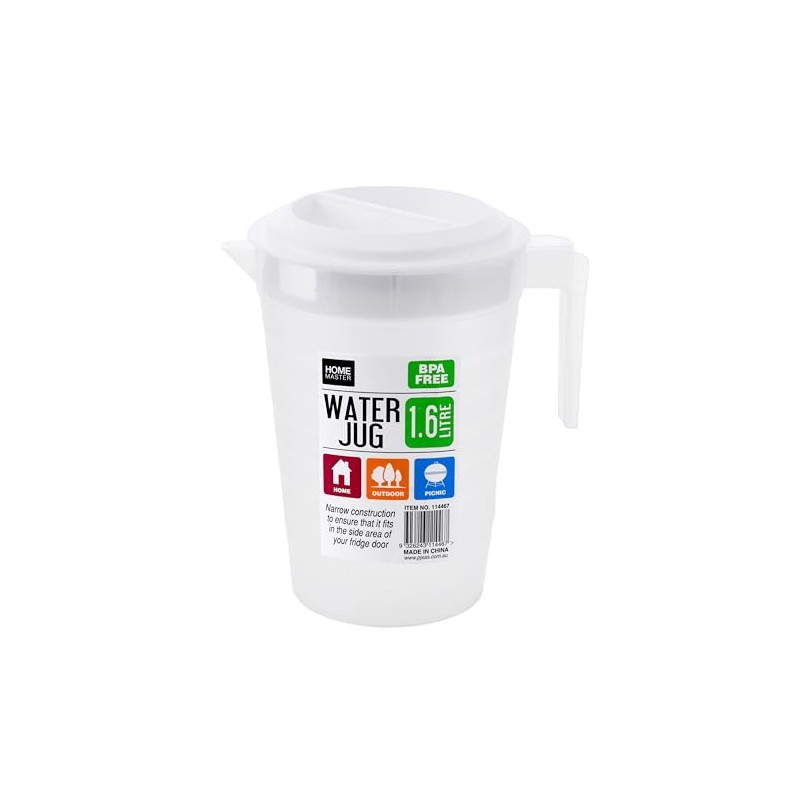 Home Master Plastic Water Jug, 1.6 Liter Capacity