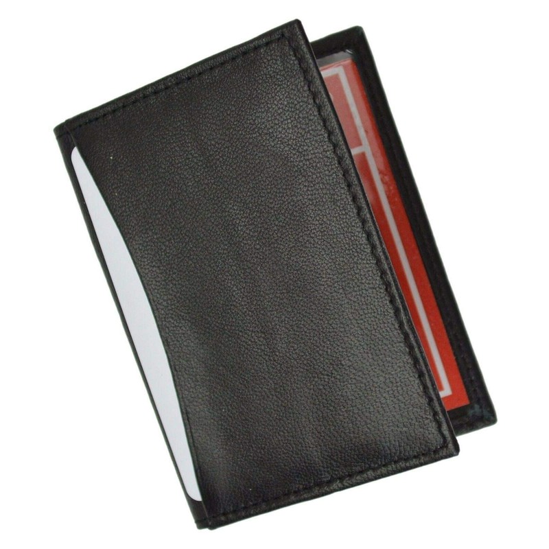 MARSHAL MARSHAL Slim Thin Leather Credit Card ID Mini Wallet
