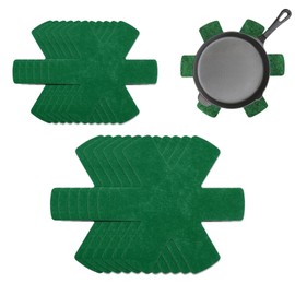 ZWWOGE Pan Protector, Green Pan Protector, Pack of 12, Pot Protector, 2 Different Sizes, Pan Protectors to Protect Against Scratches, Felt Pan Stack Protection, Pan Table Runner