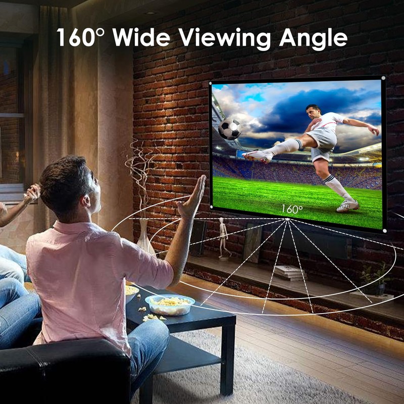 Hapivida Projector Screen, 100 Inch Projector Screen 4:3 HD Foldable