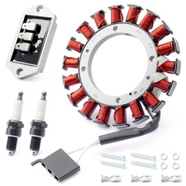 YIYANTO 237878-S Stator Kit 15/20 AMP with Regulator Rectifier & Spark Plug Replacement for Kohler CV460 CV490 CV492 CV493 CV15 CV18 CV25 CH18 CV460S K161 K181 K241 K301 K341 Lawnmower Tractor Parts