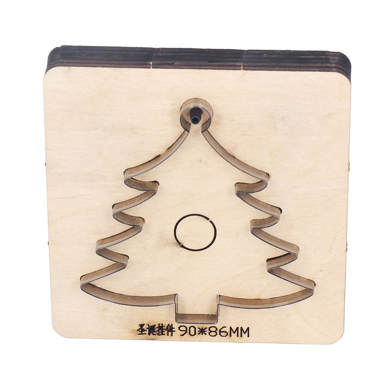 Leather Cutting Die Christmas Tree Alloy Steel and Birch Wood