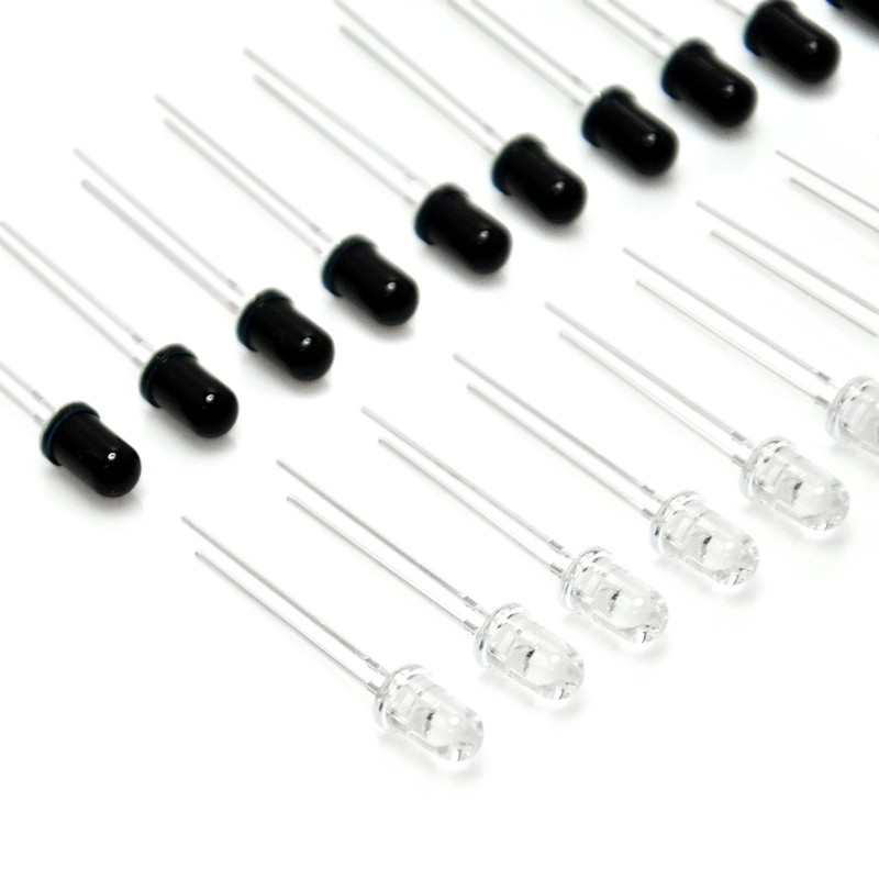 Gikfun 5mm 940nm LEDs Infrared Emitter and IR Receiver Diode