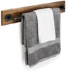 Rustic Wood & Metal Wall Mounted Towel Bar/Hanging Rod Unit