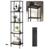 Display Shelf with Light, 5-Tier Shelf Lamp, Corner Floor Lamp
