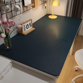 RHPBSF Leather Desk Mat, Large Office Desk Pad, Computer Desk Mat, Laptop Mat for Desk, Desk Protecor Mat, Desktop Mat, Desk Writing Pad, Desk Blotter Pad, Desk Cover Mat (Dark Blue, 39.4 * 19.4)