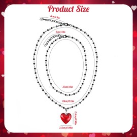 YUSHWENPTY Gothic Jewellery Necklace Y2k Love Chain Vampire Necklace Heart Necklace for New Year, Carnival, Valentine's Day, No, No