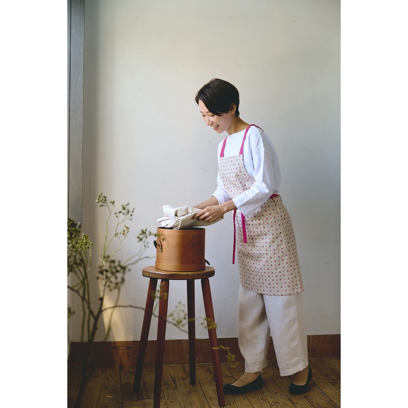 Rep Polka Apron, Beige, 28.7 x 33.1 inches (73 x