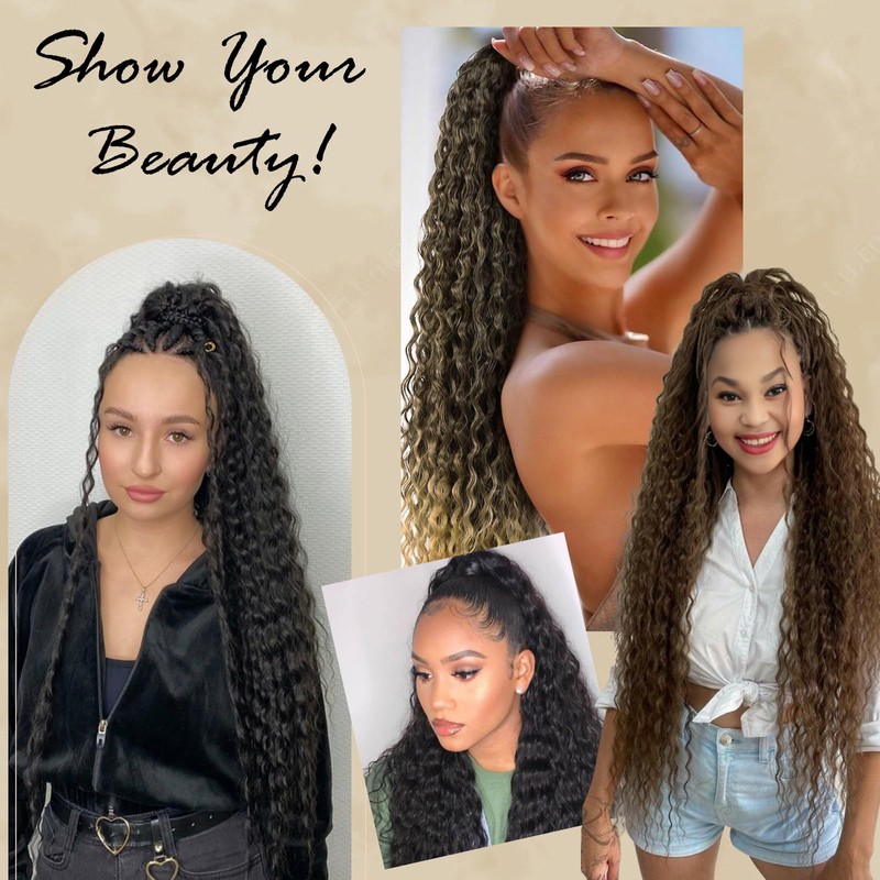 Wisebom Ponytail Extension Clip 62 cm Hairpiece Ponytail Long Curly