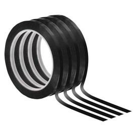 PATIKIL 1/4" Whiteboard Tape, 4 Pack Thin Dry Erase Tape for Graphic Chart Marking DIY Art, Black