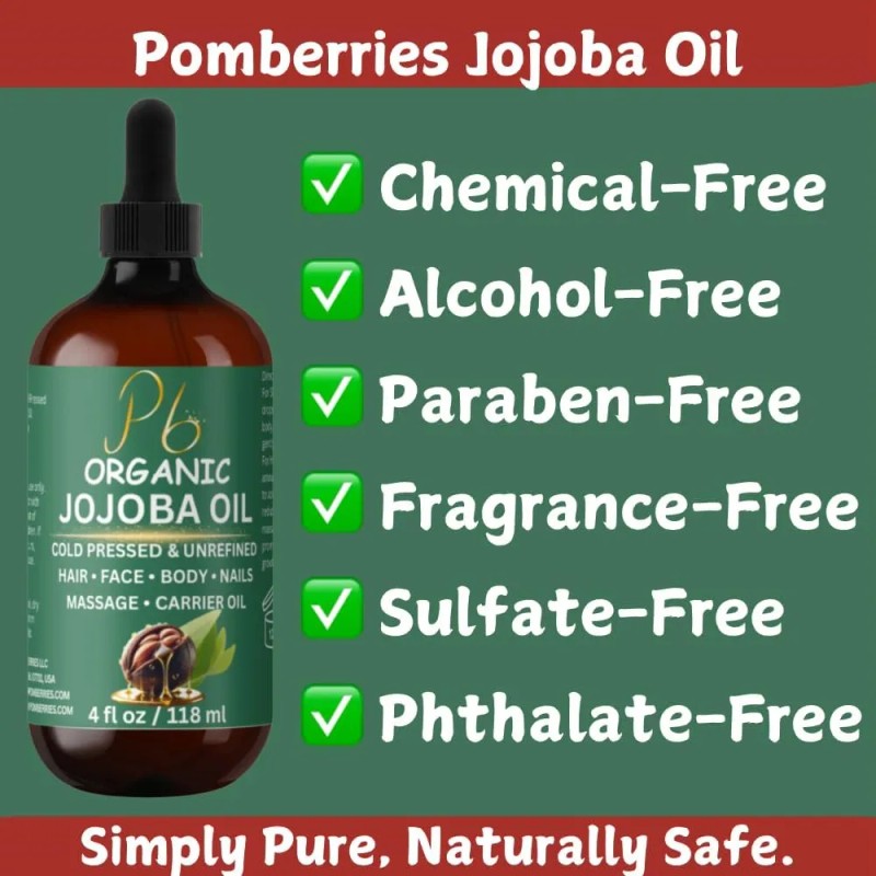 Aceite De Jojoba Orgánico 100% Puro, Prensado En Frío Y