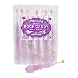Extra Large Rock Candy Sticks: 6 Tutti-Frutti Lollipop - Lavender Rock Candy Sticks - Individually Wrapped - Espeez Rock Candy Sticks for Candy Buffet, Birthdays, Weddings, Receptions and Baby Shower