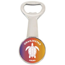 Oranjestad Aruba Turtle Design Souvenir Magnetic Bottle Opener