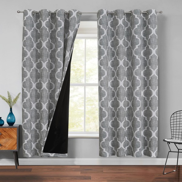 Beauoop 100% Blackout Curtains 72 Inches Long 2 Panels for