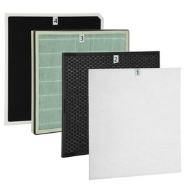 SPA-1000N Filter Replacement Kit Compatible with Rabbit Air A3 SPA-1000N Purifier, 4-Stage H13 Filtration Replacement Filter Set, A3 Filter Kit for Rabbit Airl SPA-1000N (Odor Cleaning Customized)