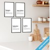 mojoliving Modern Pictures Kitchen Poster Set Pictures Black White Decorative