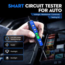 OBDResource Car Voltage Power Circuit Probe Tester, 0.8-100V DC Voltage Tester Automotive Test Light with Continuity Test Electrical Tester Car Fuse Buzzer Circuit Tester for Car Battery