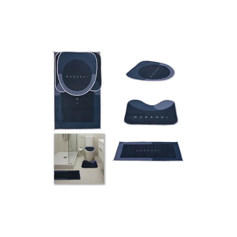 3pz Tapete Baño Ultra Suave Alfombra Antidesliz Absorbente