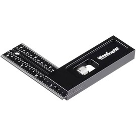Woodraphic Precision Square Ruler for Measuring and Marking - Aluminum Steel Framing Tool for Professional Carpentry Use (R-4 inch)