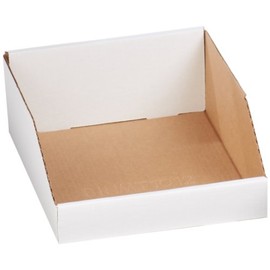 Aviditi BINMT1012 Corrugated Open Top Bin Box, 12" Length x 10" Width x 4-1/2" Height, Oyster White (Case of 25)