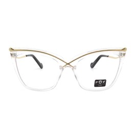 Pop Fashionwear Stylish Cat Eye Blue light Blocking Glasses for Women Anti UV Eyestrain Eyewear (Clear)