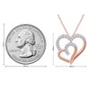 1/4 CT.t.w Round Cut Diamond Double Heart Pendant Necklace In