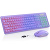 Wireless Keyboard and Mouse Combo, RGB Backlit, Rechargeable & Light