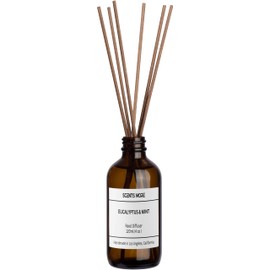 Reed Diffuser for Home | Eucalyptus & Mint Scented Reed Diffuser | 4oz Enhanced Scent Diffuser Fragrance Oil for Bedroom Bathroom Home Décor (Eucalyptus & Mint, 4oz Reed Diffuser Set)
