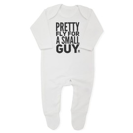 Baby Moo's OFFSPRING Inspired Funny Boys Baby Sleepsuit | New PRETTY FLY FOR A SMALL GUY Punk Rock Baby Romper Outfit - Ideal Baby Shower, Newborn Clothes or 1st Birthday Gift UK (6-12 months)